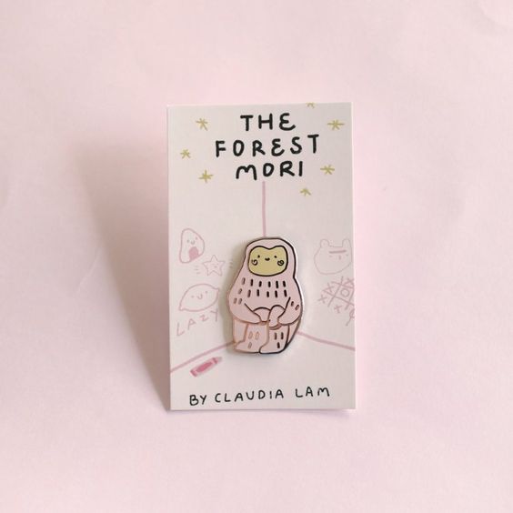 shy sloth enamel pin