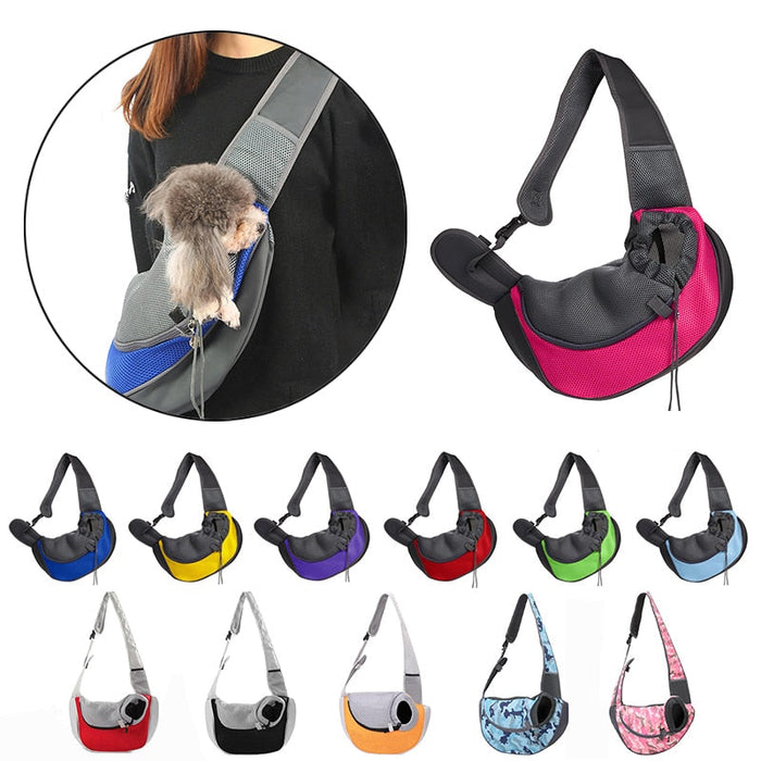 Small Dog Carrier Sling — Mesh Pouch with Padded Strap