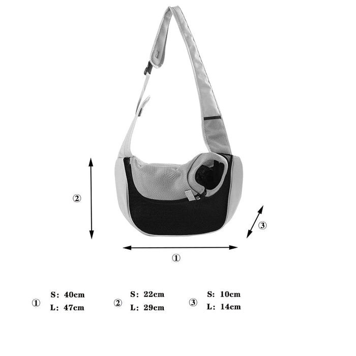 Small Dog Carrier Sling — Mesh Pouch with Padded Strap