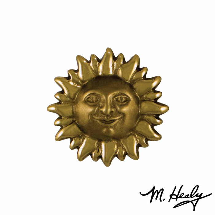 Smiling Sun Face Doorbell Ringer - Polished Brass Michael Healy