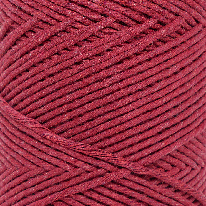 Soft Cotton Cord Zero Waste 2 mm - 1 Single Strand - Berry Red
