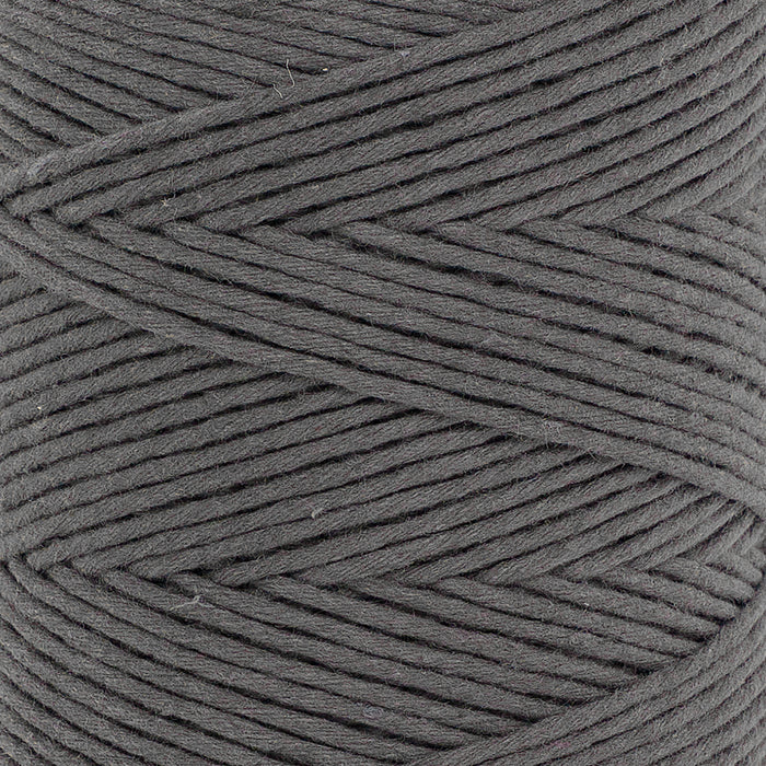 Soft Cotton Cord Zero Waste 2 mm - 1 Single Strand - Steel Gray