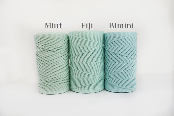 SOFT COTTON CORD ZERO WASTE 4 MM - 1 SINGLE STRAND - MINT COLOR