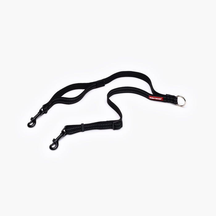 Soft Touch Coupler for 2 dogs, adjustable dual dog leash with traffic control handle and reflective trim