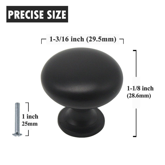 Solid Round Cabinet Knobs 1 1/5" - Champagne Brass/Black/Brushed Nickel/Polished Chrome Finish PS3910 - Probrico