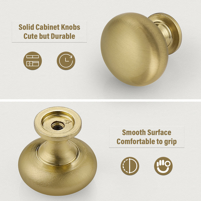 Solid Round Cabinet Knobs 1 1/5" - Champagne Bronze Finish PS3910CB