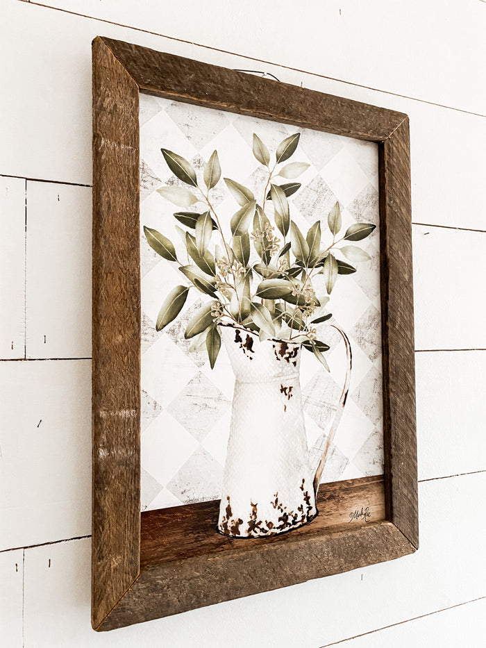 Spring White Pitcher Sign
