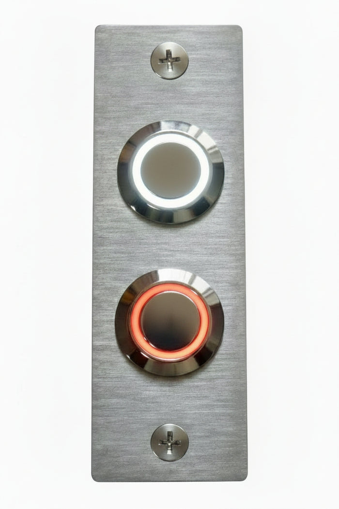 Stainless Steel Narrow Double Doorbell Expressions LTD