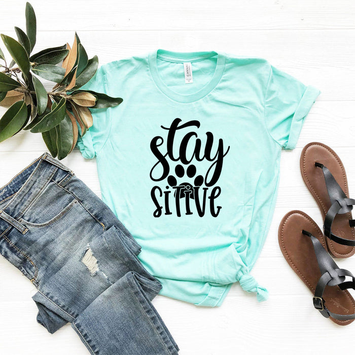 Stay Paw-Sitive Script Tee