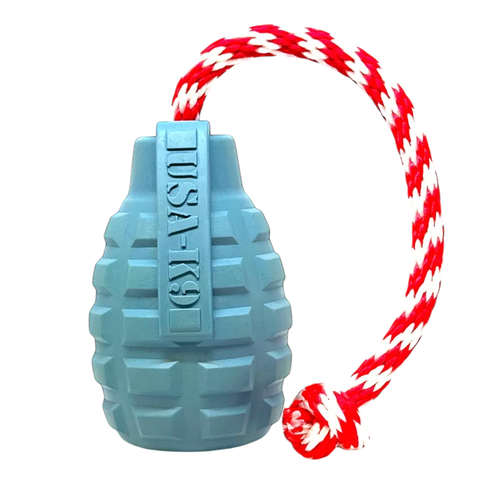 Steel Blue Grenade Rope Reward Toy