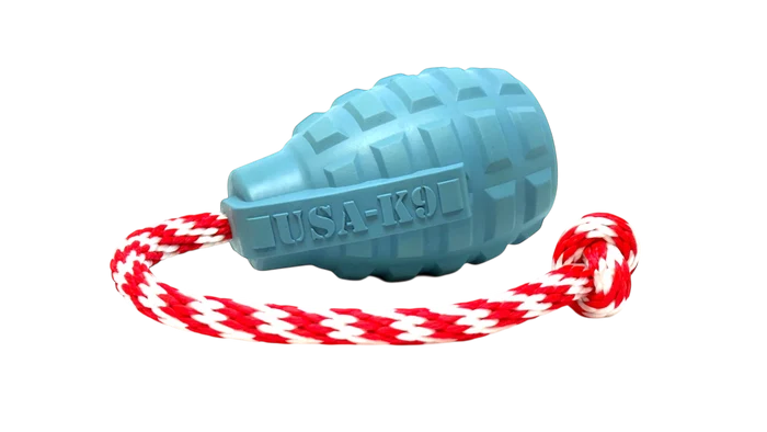 Steel Blue Grenade Rope Reward Toy