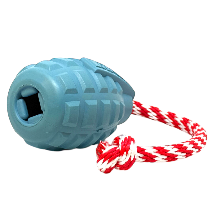 Steel Blue Grenade Rope Reward Toy