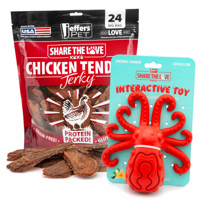 Stuffable Dog Toy and Chicken Jerky Bundle