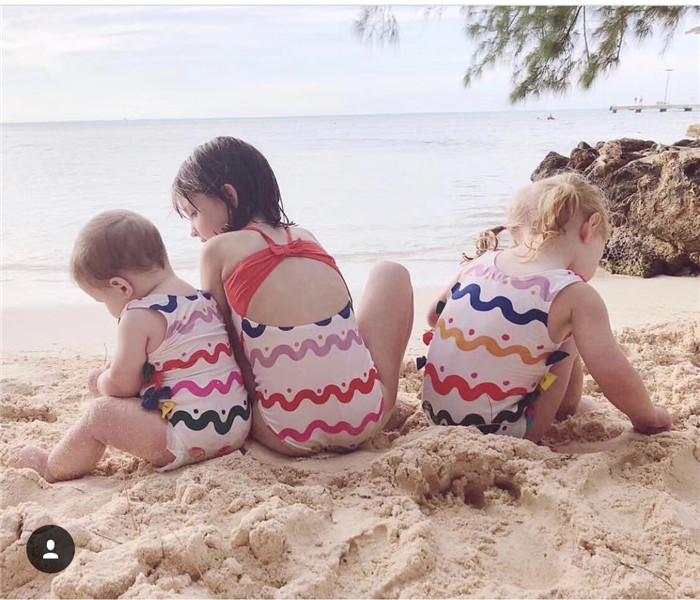 Summer Cute Rainbow Pattern Swimsuit for Girls
