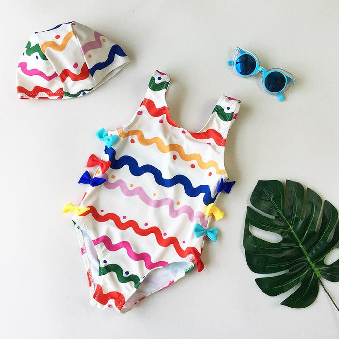 Summer Cute Rainbow Pattern Swimsuit for Girls