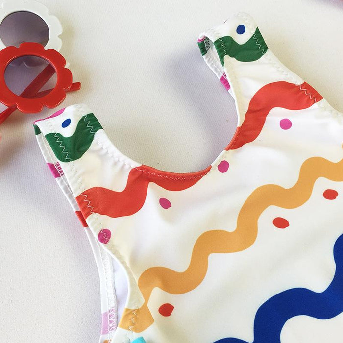 Summer Cute Rainbow Pattern Swimsuit for Girls