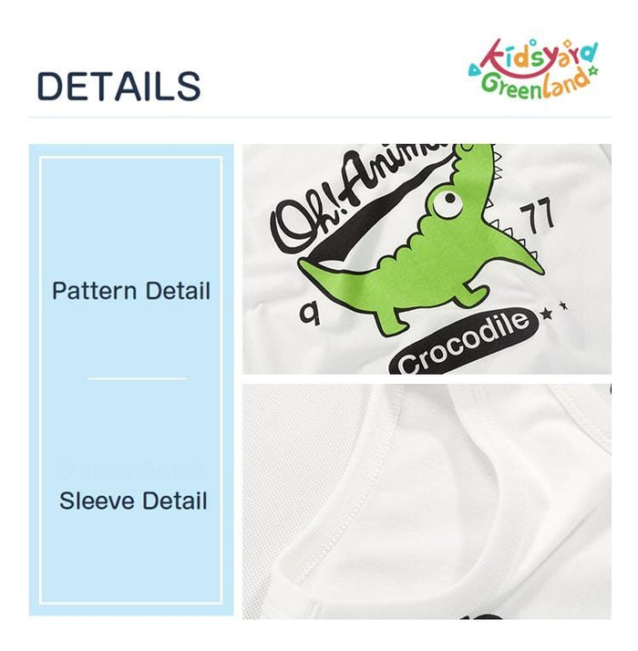 Summer Kids Vests with Crocodile Pattern - Kidsyard Greenland