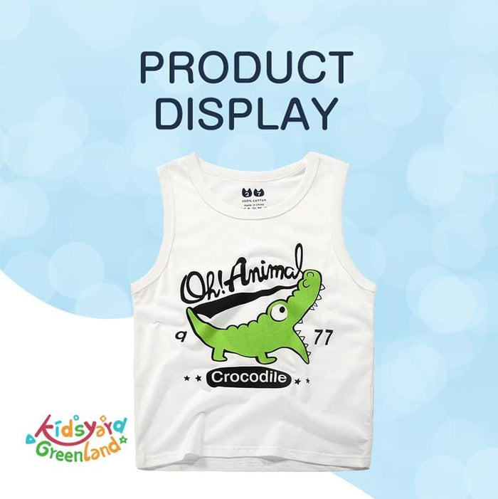 Summer Kids Vests with Crocodile Pattern - Kidsyard Greenland