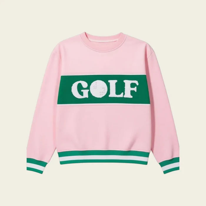 Sweater - Crew - Golf - Pink Green - Findlay Rowe Designs