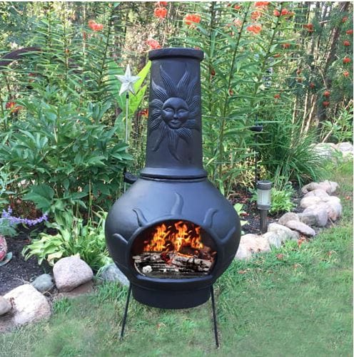 The Blue Rooster Sun Ray Chiminea - Outdoor Art Pros