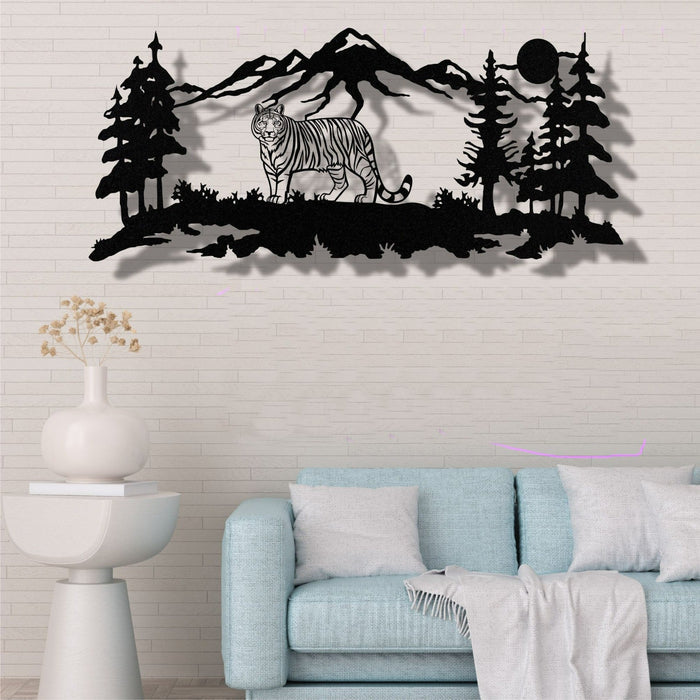 Tiger - Forest Metal Wall Art