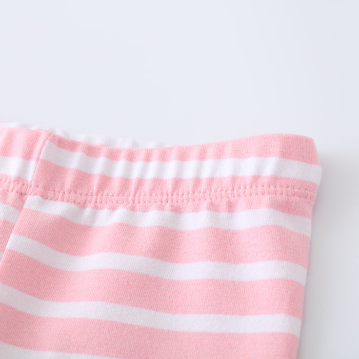Toddle/Kid Girl's Flowers and Hamster Embroidery Stripes Leggings