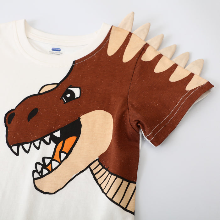 Toddler Boy 3D Cartoon Dinosaur Design T-shirt with Shorts Set