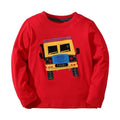 Toddler Boy Cartoon Car Print Long-sleeve Tee