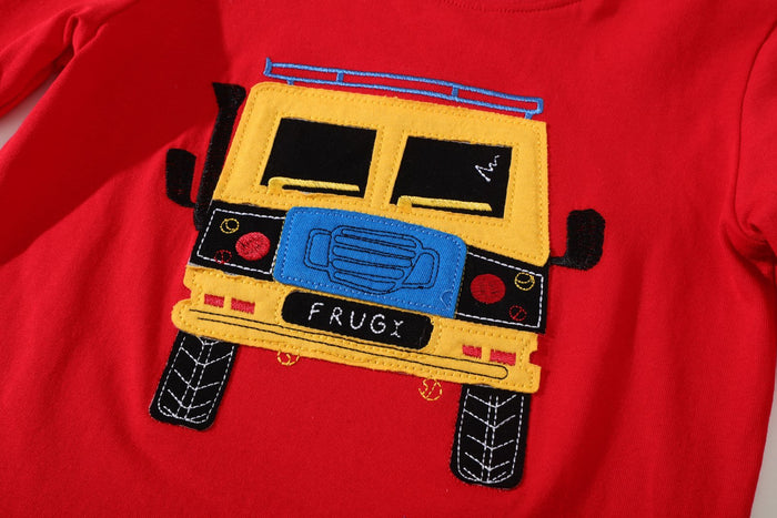 Toddler Boy Cartoon Car Print Long-sleeve Tee