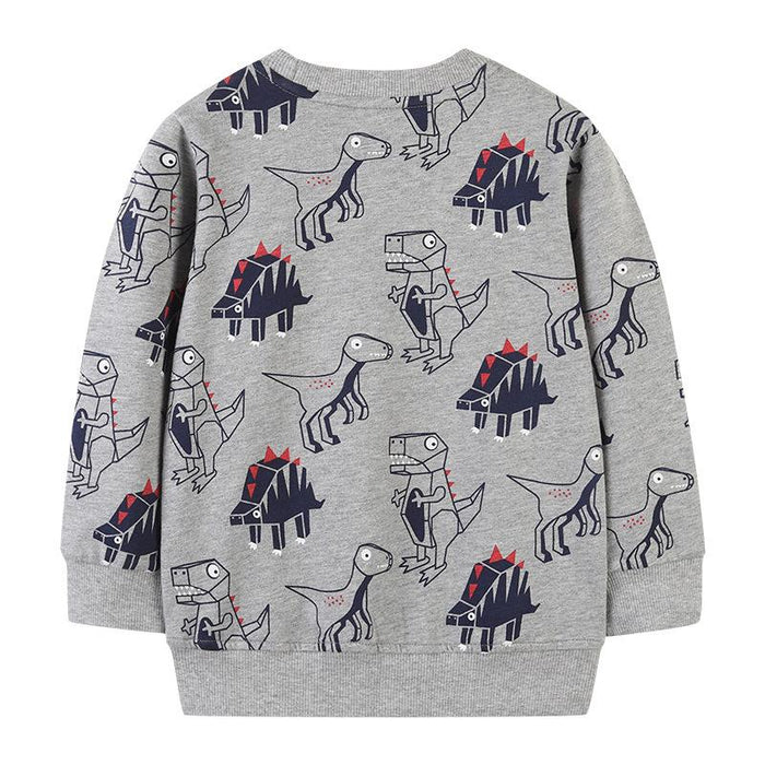 Toddler Boys Cartoon Dinosaur Long Sleeve Sweatshirt