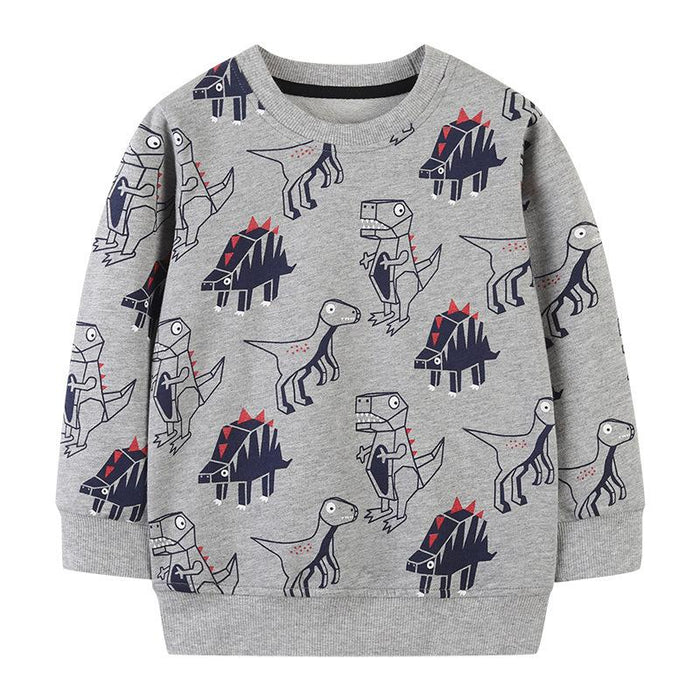 Toddler Boys Cartoon Dinosaur Long Sleeve Sweatshirt