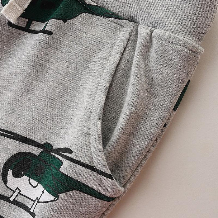 Toddler Boy's Premium Helicopter Print Pants