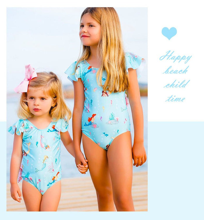 Toddler Girl Mermaids Print One-Piece Swimsuit