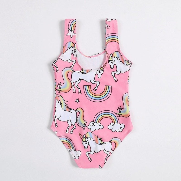 Toddler Girl Unicorn Cartoon Pattern Swimsuit