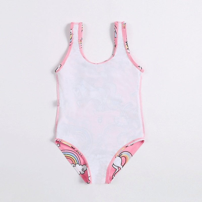 Toddler Girl Unicorn Cartoon Pattern Swimsuit