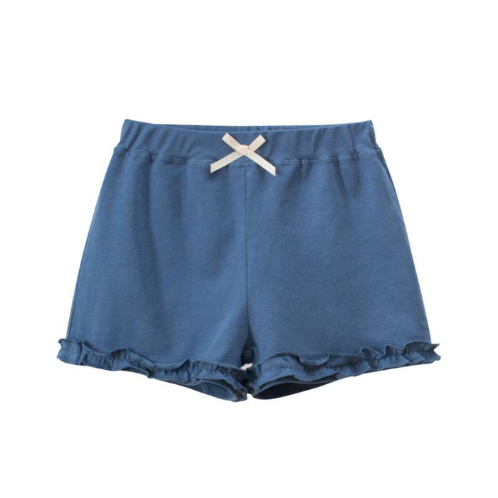 Summer Toddler Girls Cotton Short in Pink and Ocrean Blue - Kidsyard Greenland