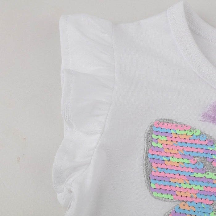 Toddler Girl's Short Sleeve Butterfly Pattern Dress
