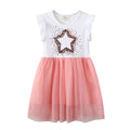 Toddler Girl's Short Sleeve Star Design Dress