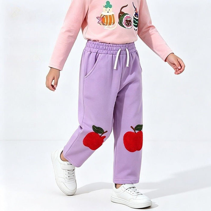 Toddler/Kid Apple Patch Wide Leg Sweatpants