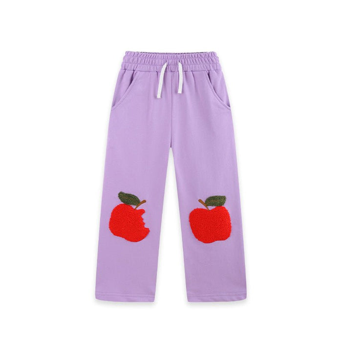 Toddler/Kid Apple Patch Wide Leg Sweatpants