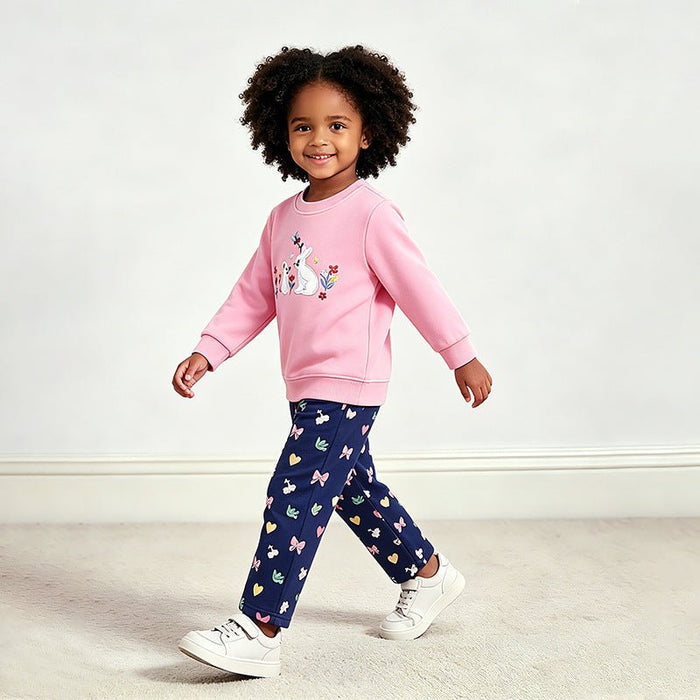 Toddler/Kid Bow Heart Print Wide Leg Sweatpants