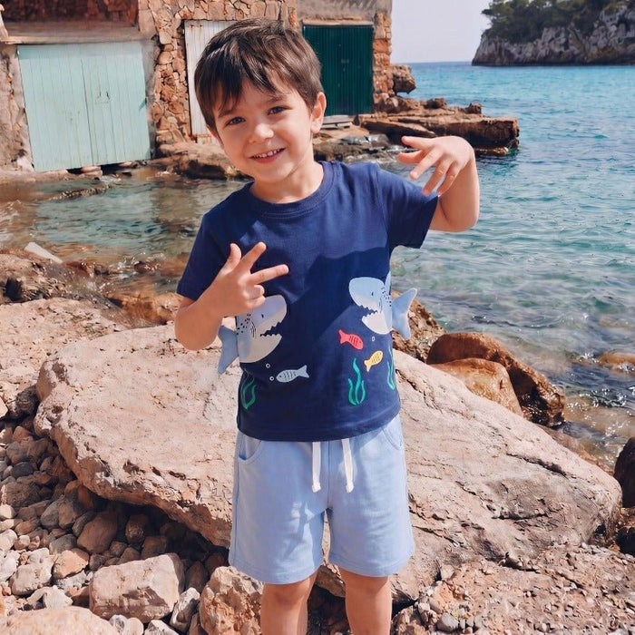 Toddler/Kid Boy 3D Shark Print 2 Piece Set