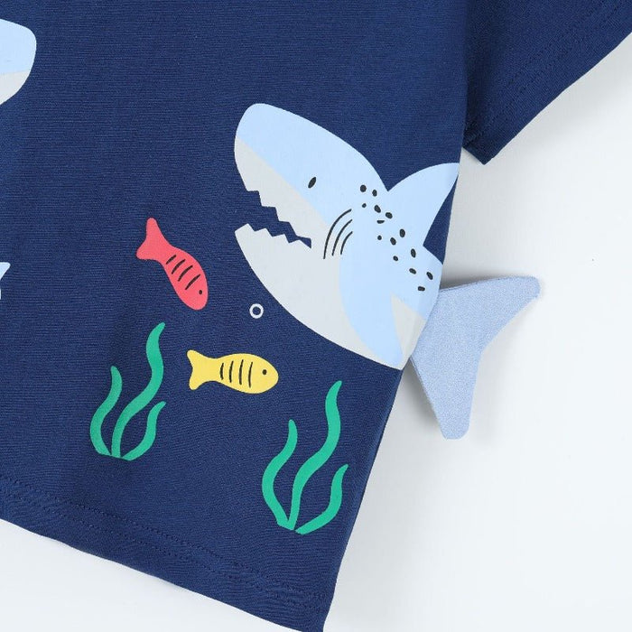 Toddler/Kid Boy 3D Shark Print 2 Piece Set