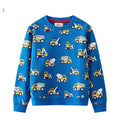 Toddler/Kid Boy Allover Vehicle Print Blue Sweatshirt