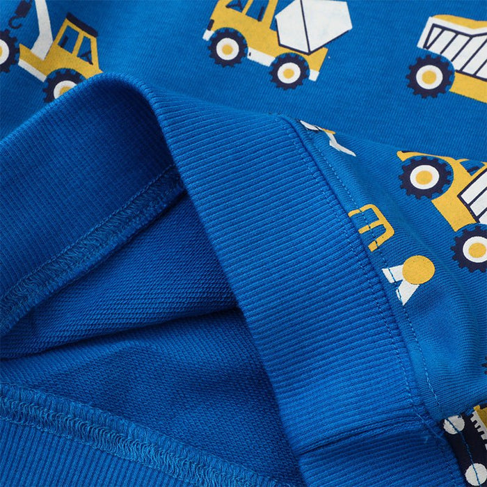 Toddler/Kid Boy Allover Vehicle Print Blue Sweatshirt