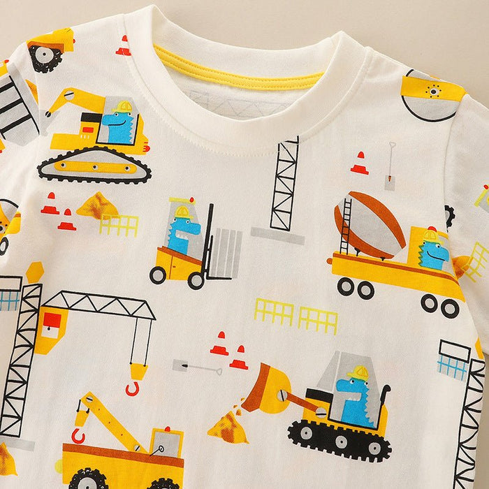 Toddler/Kid Boy Allover Vehicles Print T-shirt