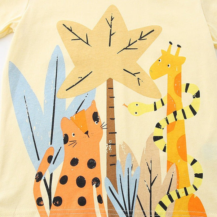 Toddler/Kid Boy Animals in Forest T-shirt and Shorts Set