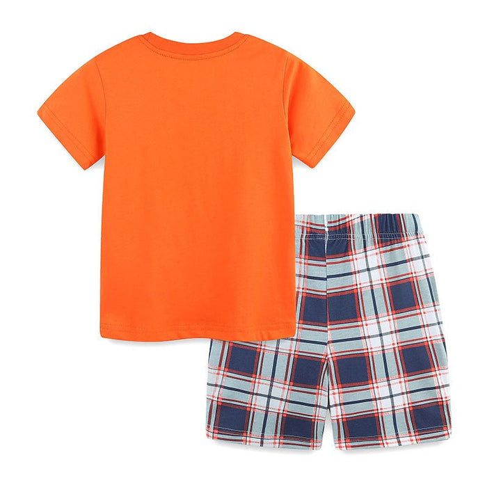 Toddler/Kid Boy Big Truck Embroidery T-shirt and Shorts Set