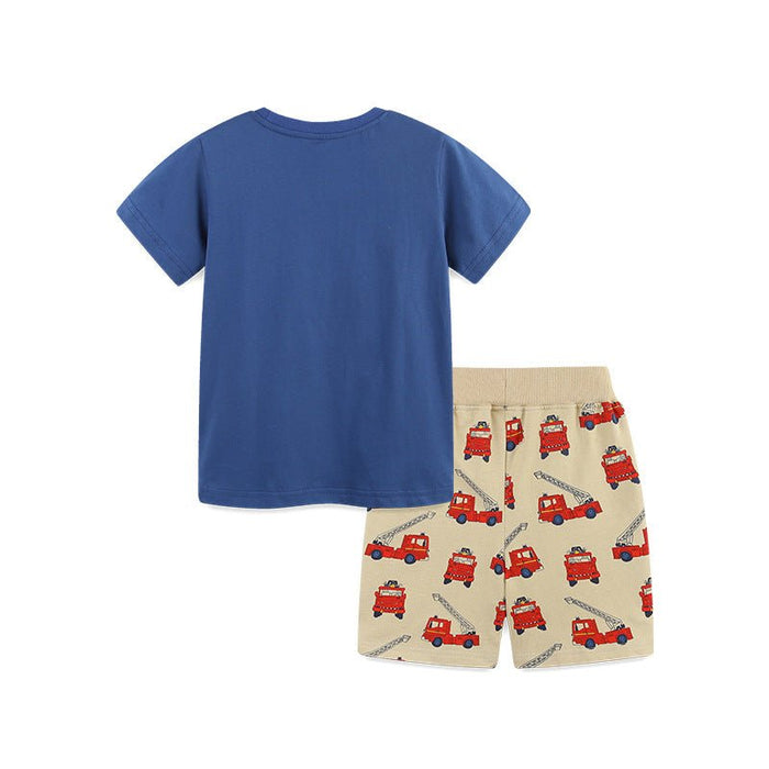 Toddler/Kid Boy Big Vehicles Design T-shirt and Shorts Set