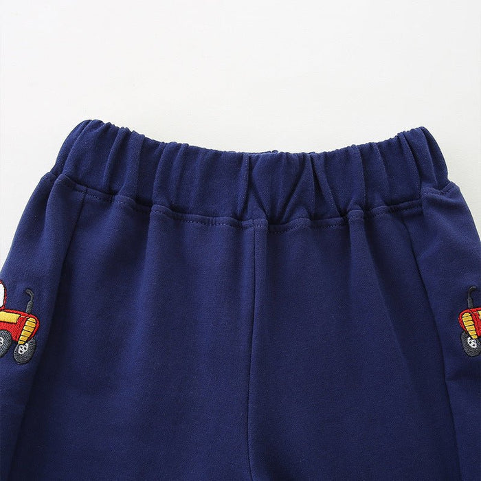Toddler/Kid Boy Car and Aircraft Embroidery Design Pants